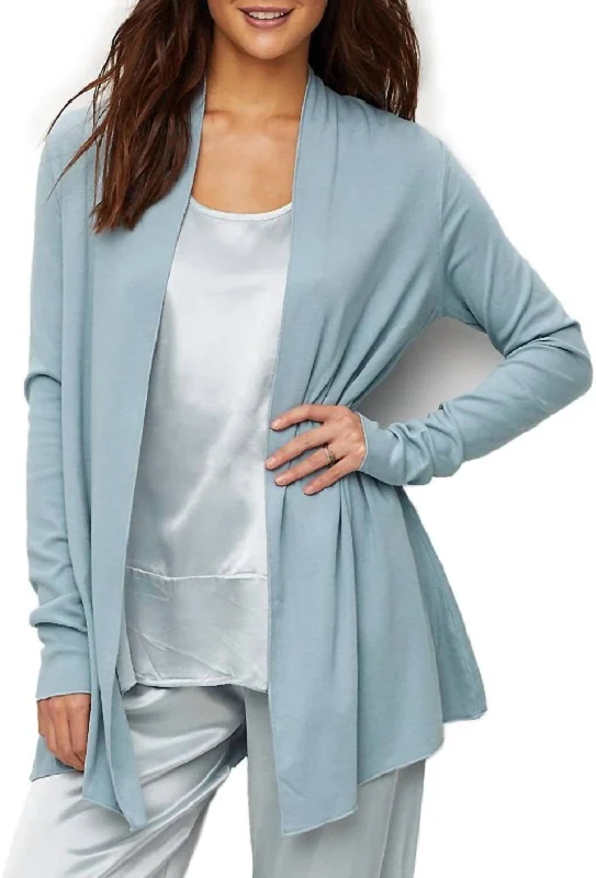 Amelia Knit Cardigan In Morning Blue