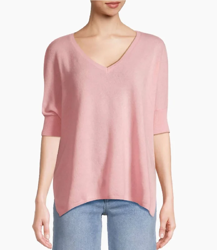 Cashmere Pow Pow Sweater In Pink Pearl