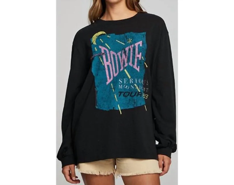 David Bowie Long Sleeve Shirt In Black