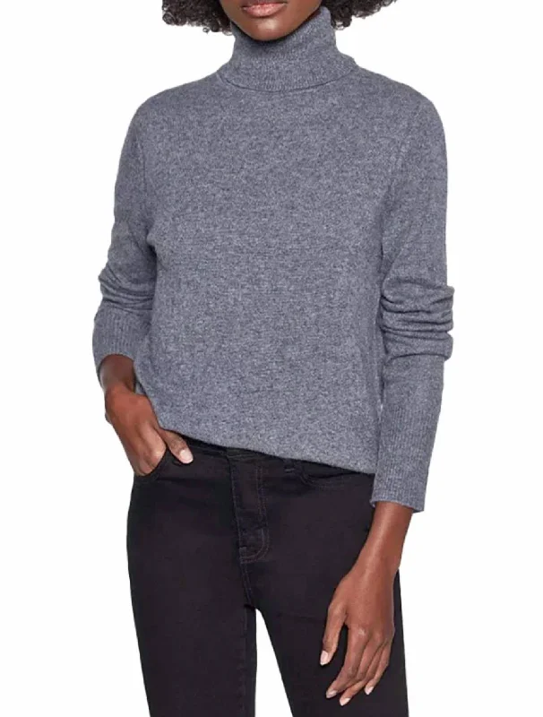 Delafine Turtleneck Sweater In Heather Grey