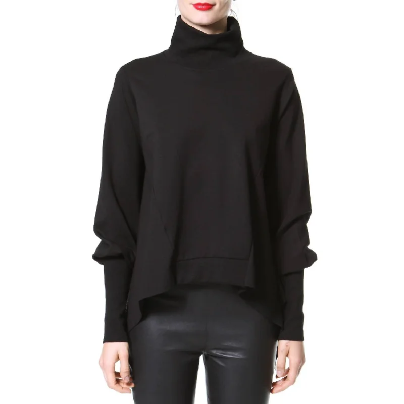 Dolman Sleeve Knit Top In Black