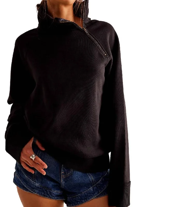 Just A Game Half-Zip Sweater In Black