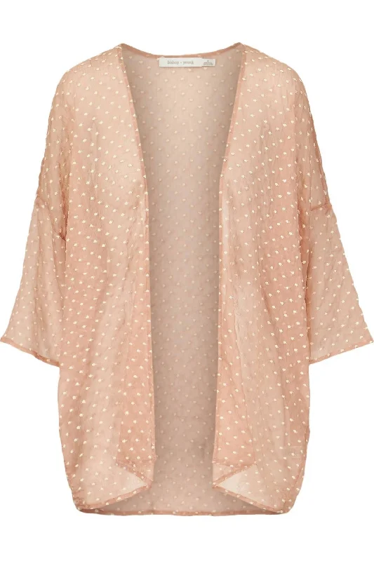 Lisbon Print Kimono In Peach