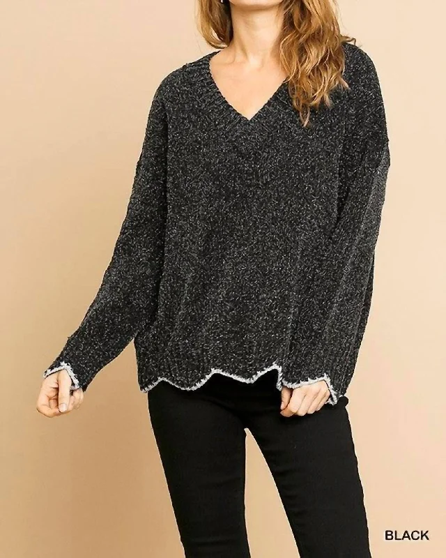 Lurex Sparkle Sweater In Black