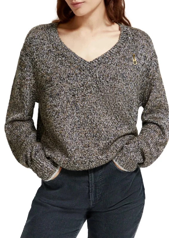 Metallic Sweater In Multi