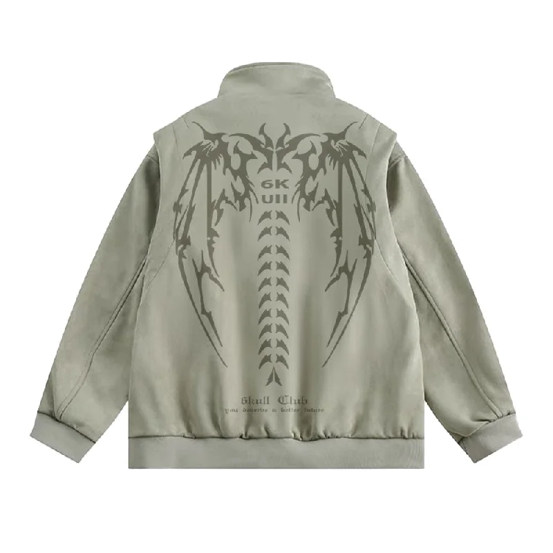 6Kull Stand Collar Bone Wing Jacket