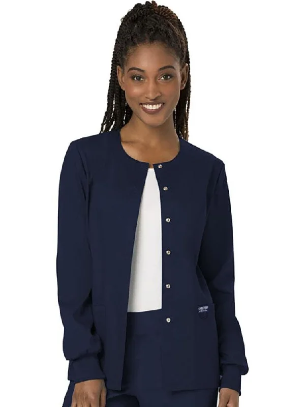 Cherokee Workwear Revolution Women's Snap Front Scrub Jacket | Navy