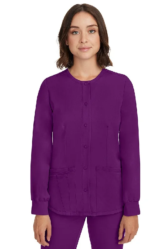 HH-Works Women's Megan Snap Front Scrub Jacket | Eggplant