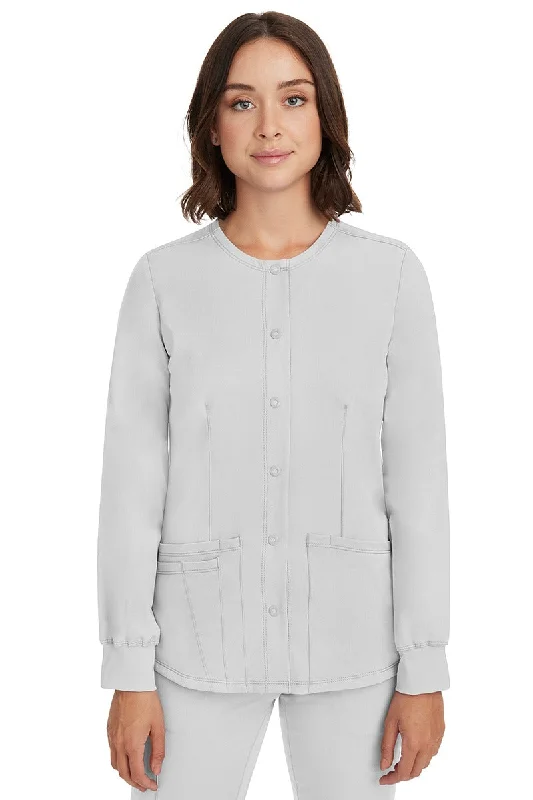 HH-Works Women's Megan Snap Front Scrub Jacket | White