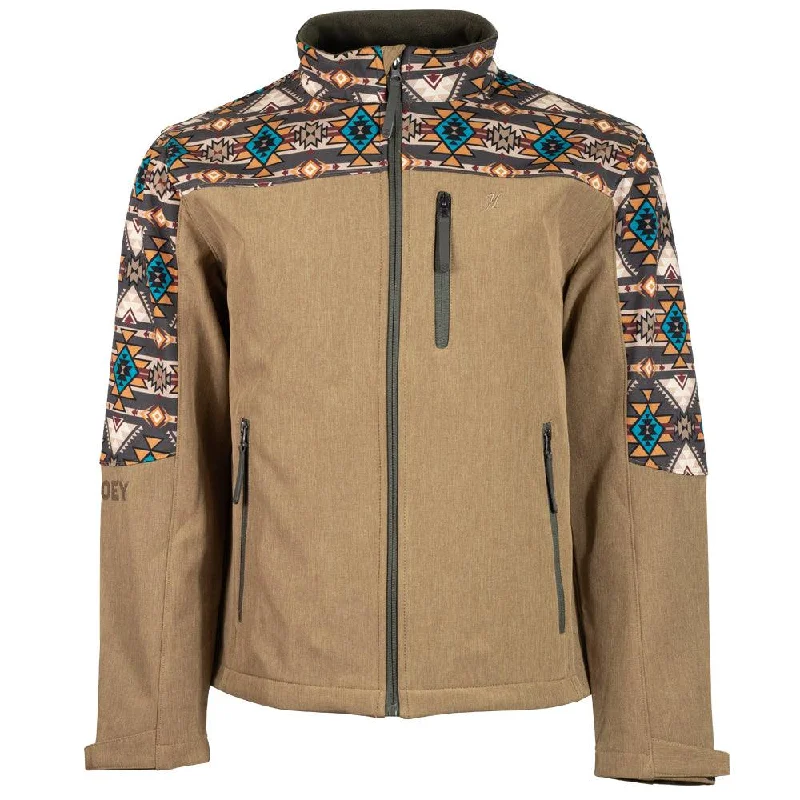 "Hooey Softshell Jacket" Tan w/Aztec detailing