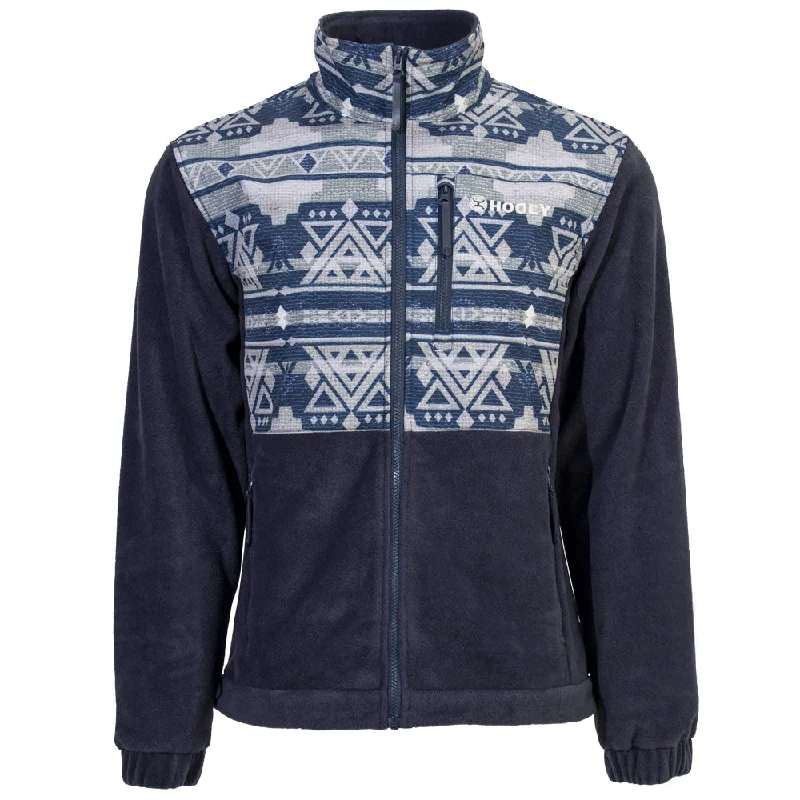 "Hooey Tech Fleece Jacket" Aztec Pattern w/ Navy Fleece