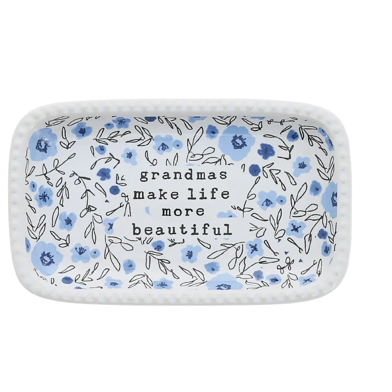 Grandmas Make Life More Beautiful 5" Keepsake Dish