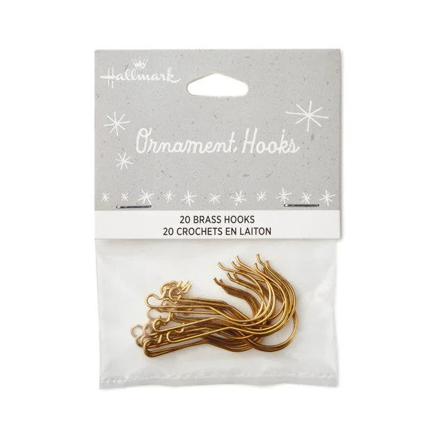 Hallmark Brass Ornament Hooks, Set of 20