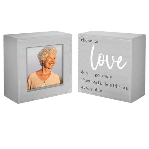 Malden Love Remembrance Bereavement Sentiment Block and 3"x3" Photo Frame Set of 2