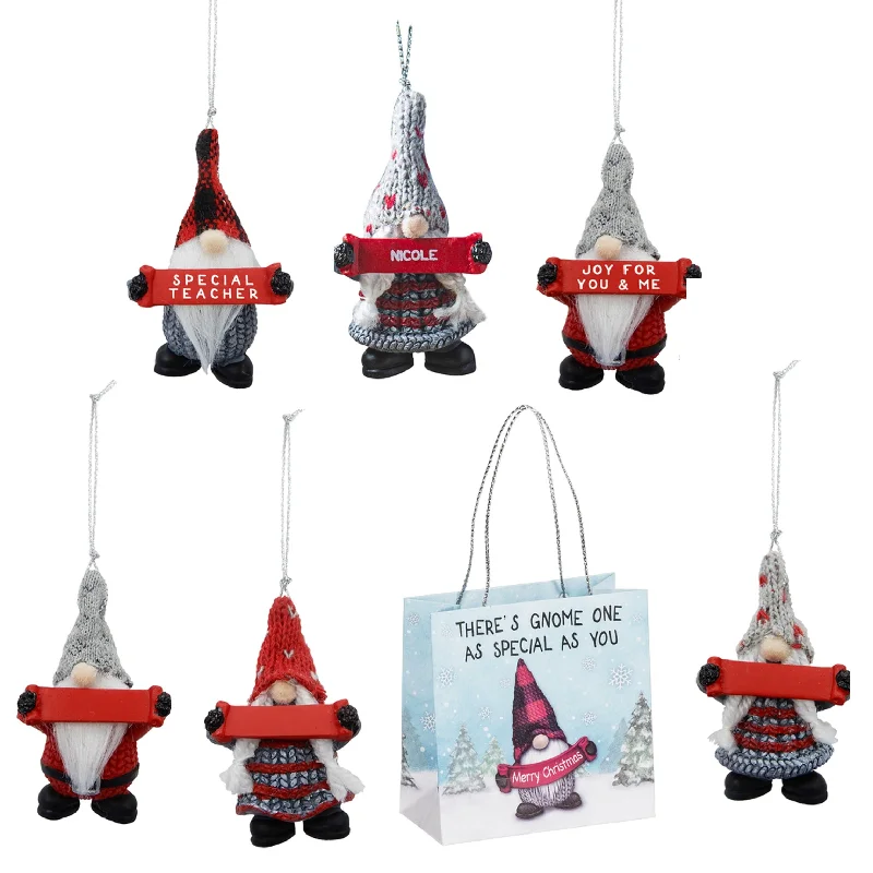 Mini Gnome for the Holidays Personalized Ornament Names Beginning with Letters S to Z