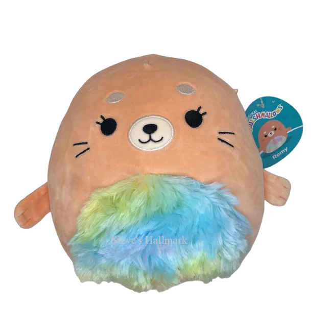 Squishmallow Romy the Furry Peach Seal with Tie-Dye Belly 5" Stuffed Plush by Kelly Toy