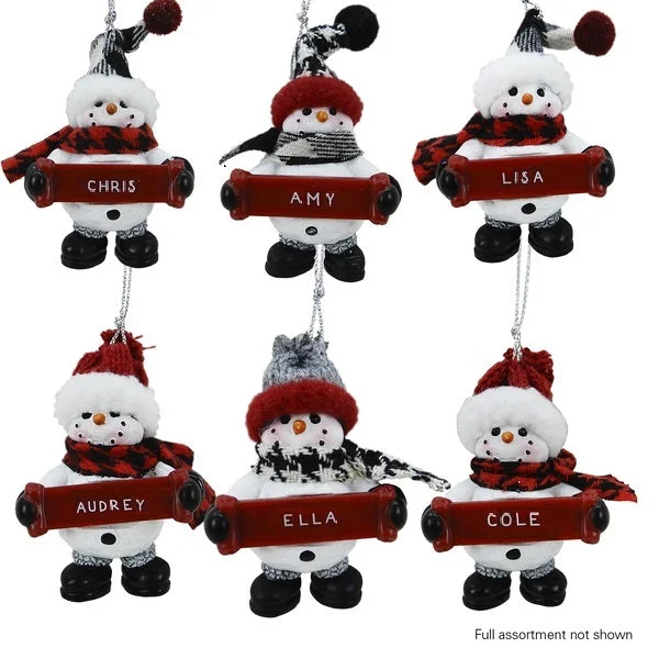 There's Snow One as Special as You Mini Cozy Snowman Personalized Name Ornament N to Z from Nancy to Zoe