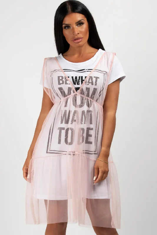 Be What You Want To Be Slogan T-Shirt Dress