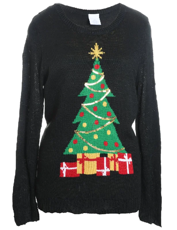 Christmas Tree Print Jumper - XL