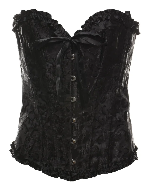 Classic Black Boned Corset - S