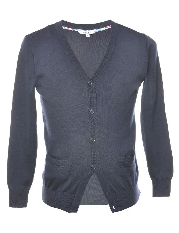 Classic Black Knit Cardigan - S