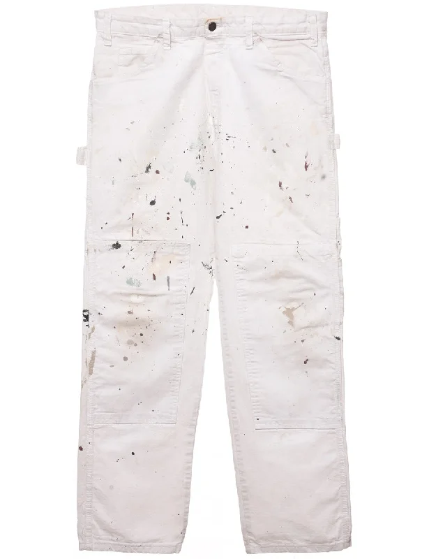 Classic White Dickies Workwear Jeans - W34 L31