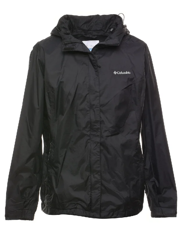 Columbia Black Nylon Hooded Jacket - XL