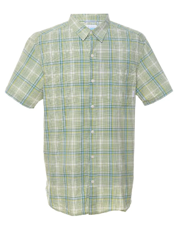 Columbia Checked Green & White Shirt - L