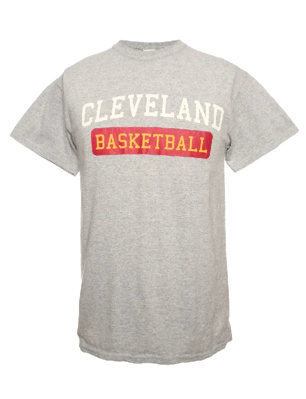 Grey Cleveland Basketball Sports T-shirt - M