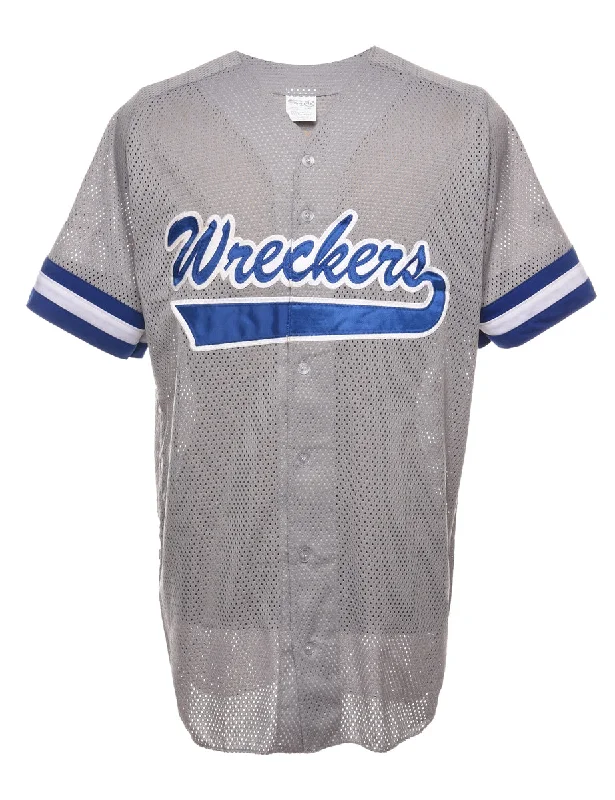 Grey & Navy Mesh #29 Wreckers Jersey - L