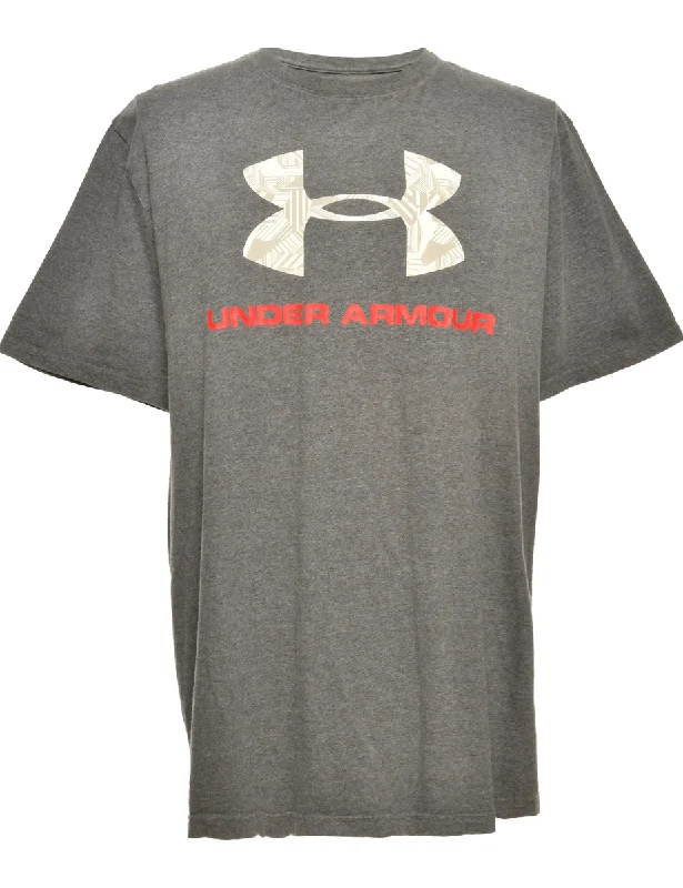 Grey Under Armour Printed T-shirt - L