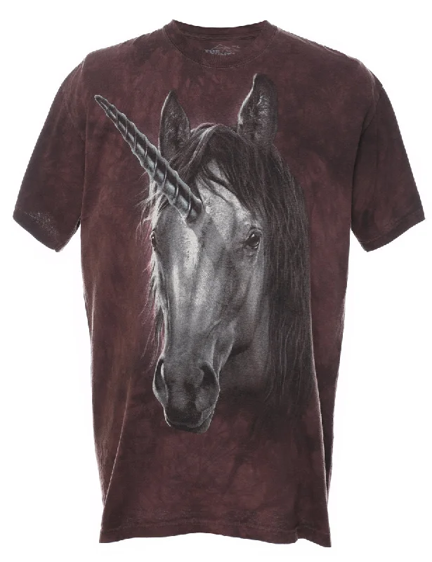 Horse Design The Mountain Tie Dye T-Shirt - L