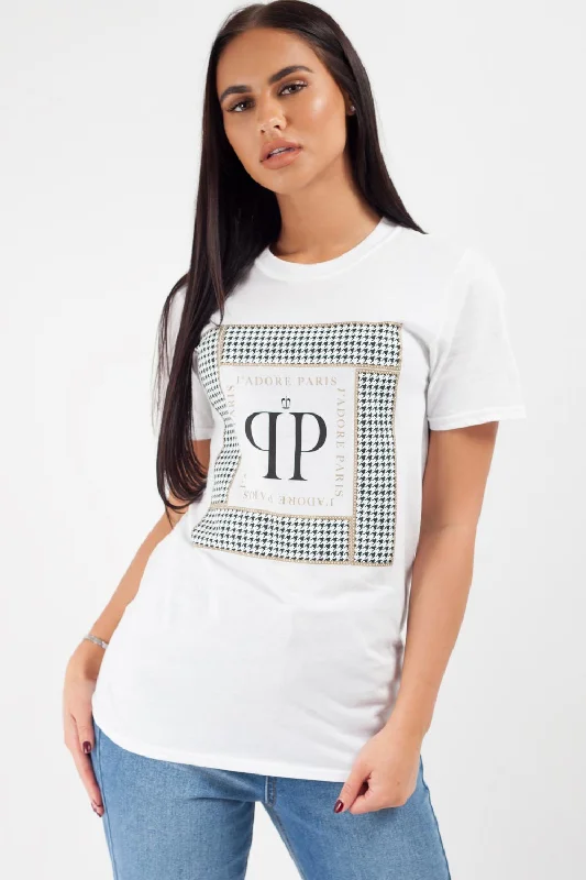 J`adore Paris Slogan T-Shirt White