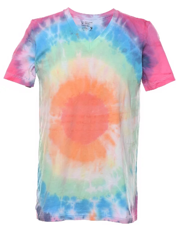 Jockey Tie Dye Multi-Colour Printed T-shirt - M