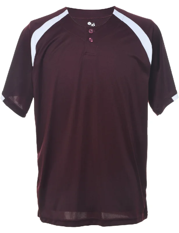 Maroon Plain T-shirt - L