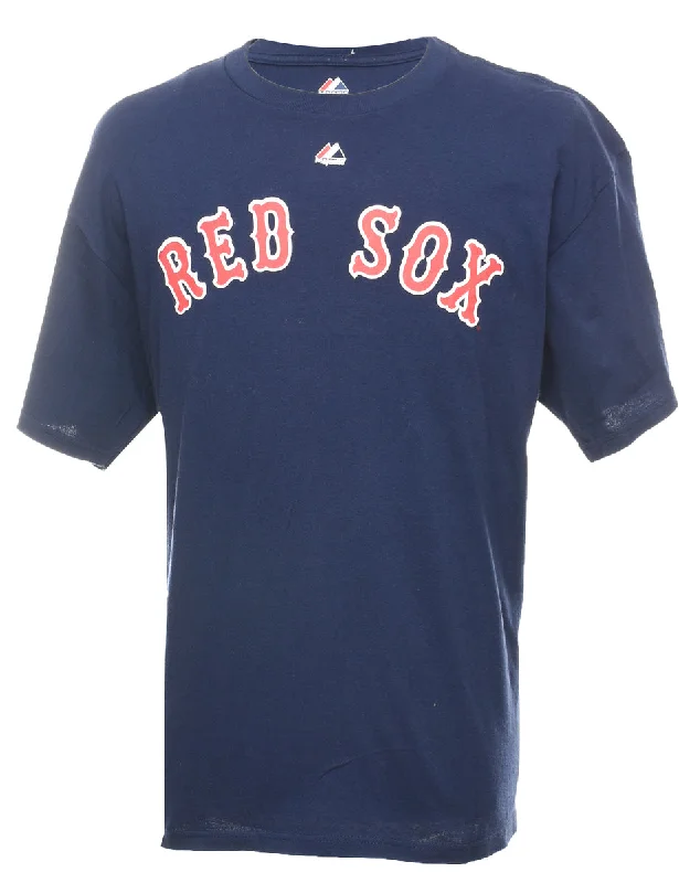 Navy, Red & White Red Sox Printed T-shirt - XL