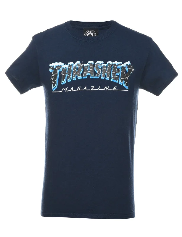 Navy Thrasher Printed T-shirt - S