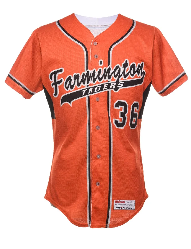 Orange & Black #36 Farmington Tigers Jersey - M