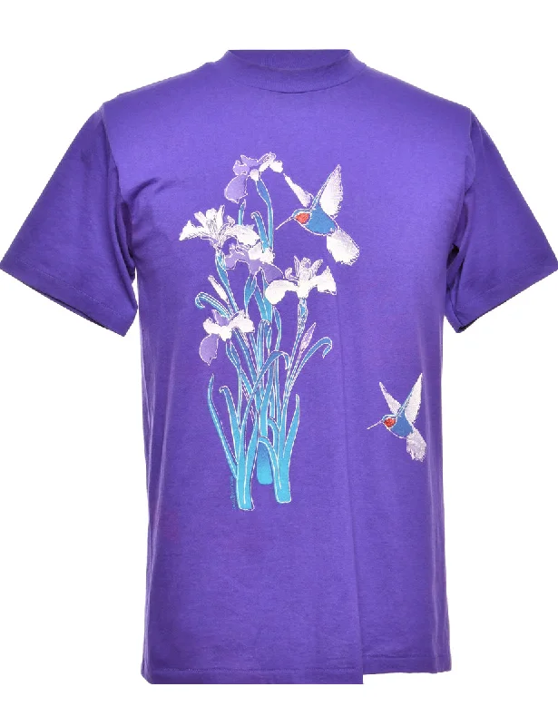 Purple Printed T-shirt - M