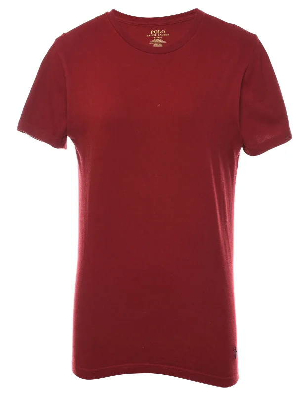 Ralph Lauren Maroon Plain T-shirt - S