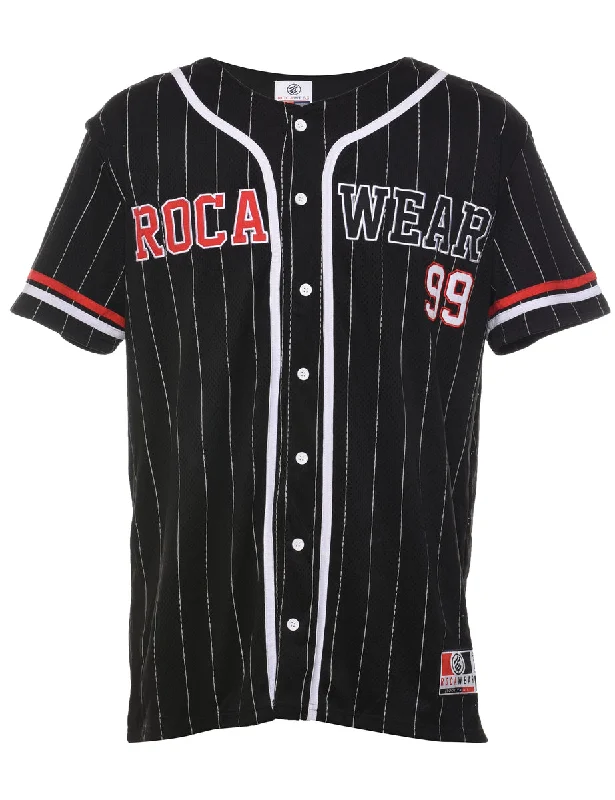 Striped Rocawear Y2K Black, Red & White Jersey - L