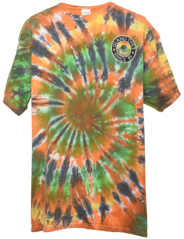 Tie Dye Design Multi-Colour Printed T-Shirt - XL