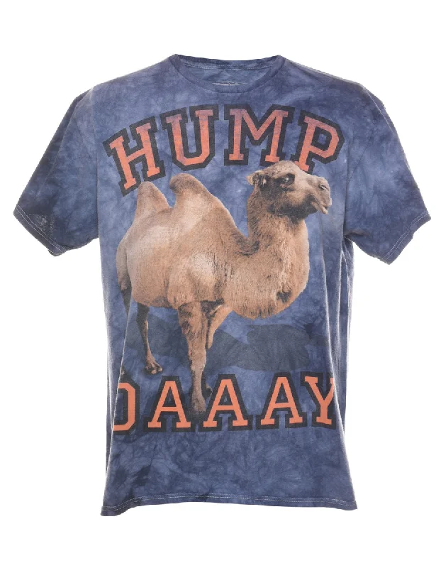 Tie Dye Hump Day Printed T-shirt - L