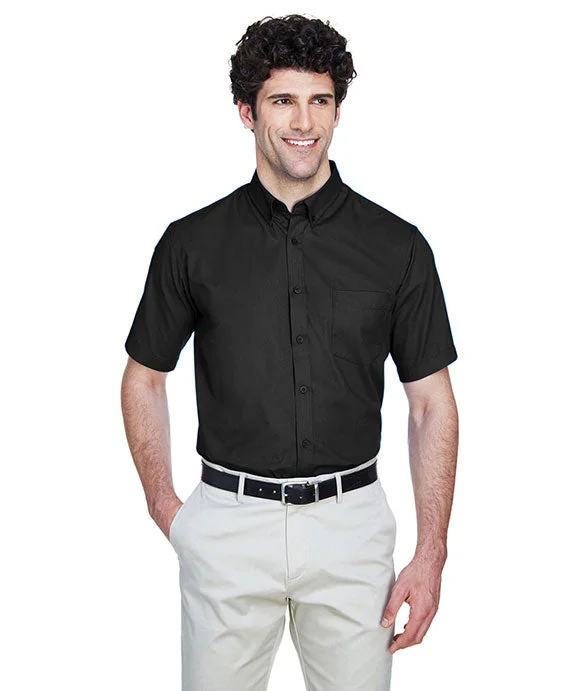 88194T - Core 365 Mens Tall Optimum Short-Sleeve Twill Shirt | Black