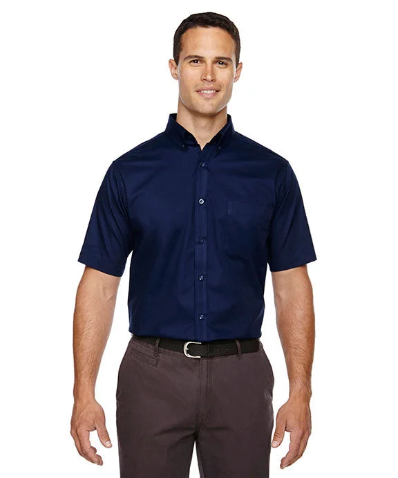 88194T - Core 365 Mens Tall Optimum Short-Sleeve Twill Shirt | Classic Navy