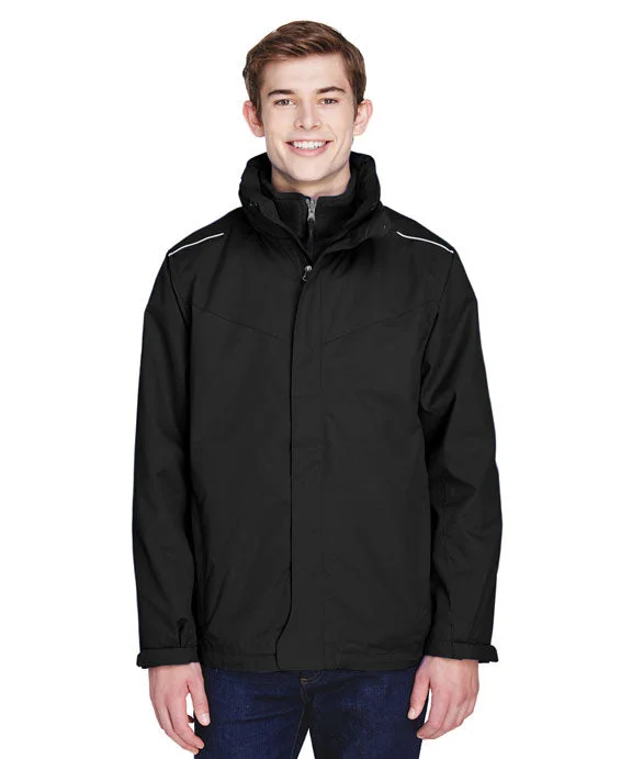 88205 - Core 365 Mens Region 3-in-1 Jacket with Fleece Liner | Black