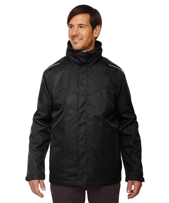 88205T - Core 365 Mens Tall Region 3-in-1 Jacket with Fleece Liner | Black