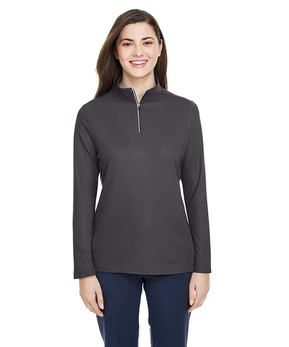 CE405W - Core 365 Ladies Fusion ChromaSoft™ Pique Quarter-Zip | Carbon