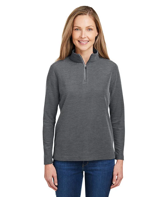 CE405W - Core 365 Ladies Fusion ChromaSoft™ Pique Quarter-Zip | Carbon Heather