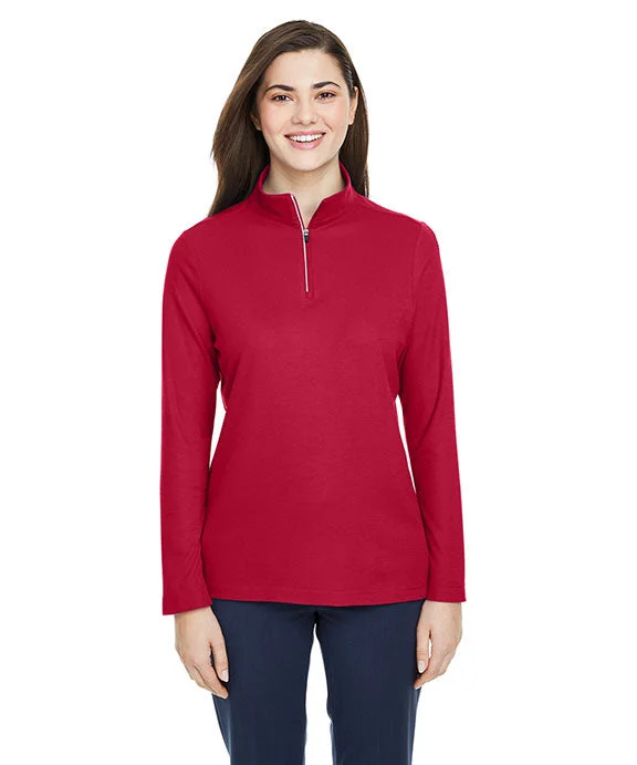 CE405W - Core 365 Ladies Fusion ChromaSoft™ Pique Quarter-Zip | Classic Red